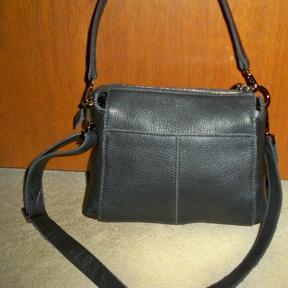 Hammitt Bryant Black Leather Handbag Gunmetal Hardware-USED ONCE!! $495 - Picture 2 of 3